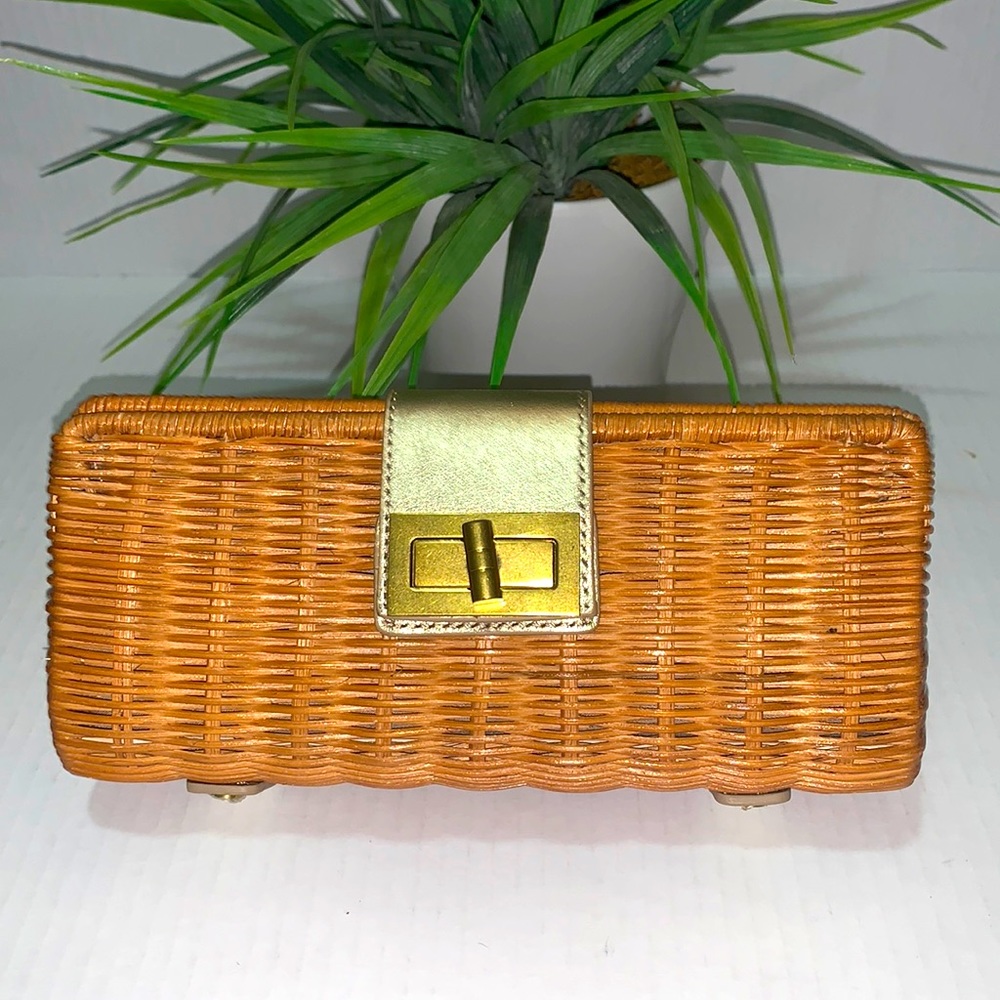 J. Crew wicker clutch